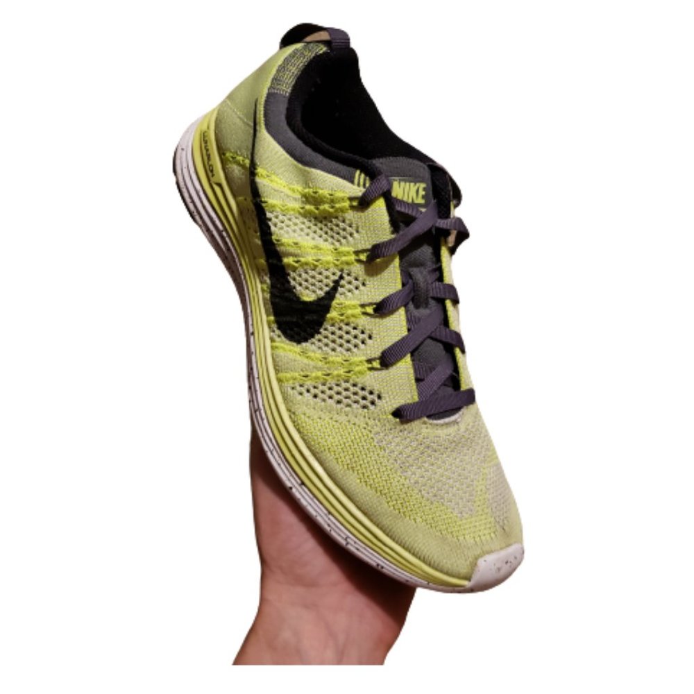 Nike Flyknit One Running Shoes Sneakers Volt Green / Gray Women's 8.5 Pre-owned